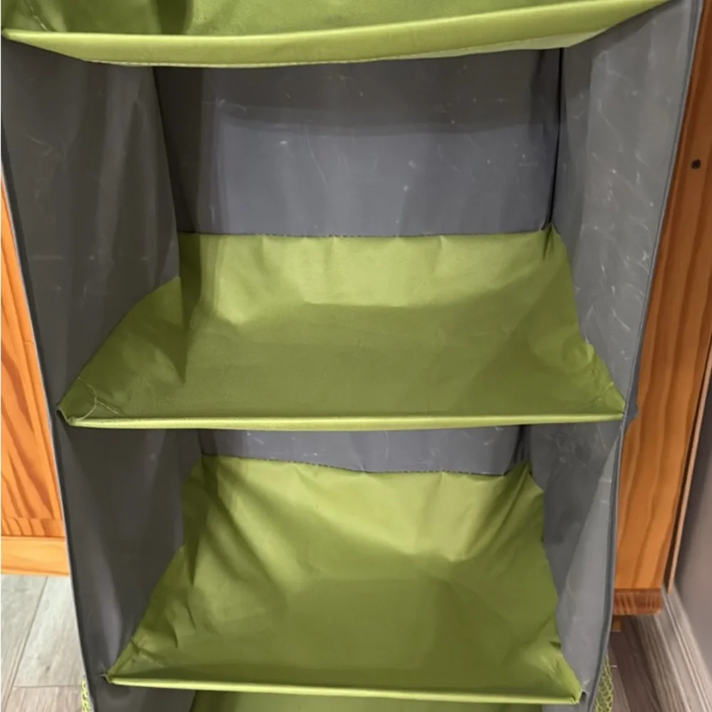 Stylish Green and Gray Hanging Closet Organizer